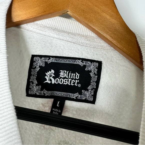 Blind Rooster “Trustworthy “ White Rose Sweatshirt Size Large - Picture 2 of 6